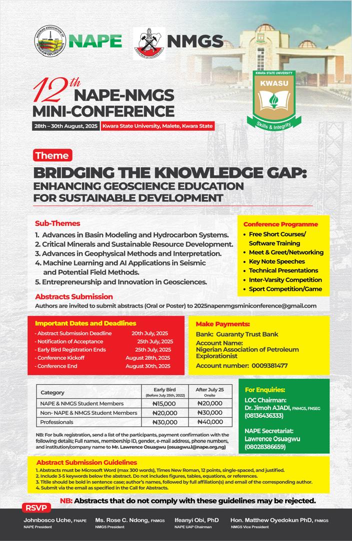 12th NAPE – NMGS Mini-Conference