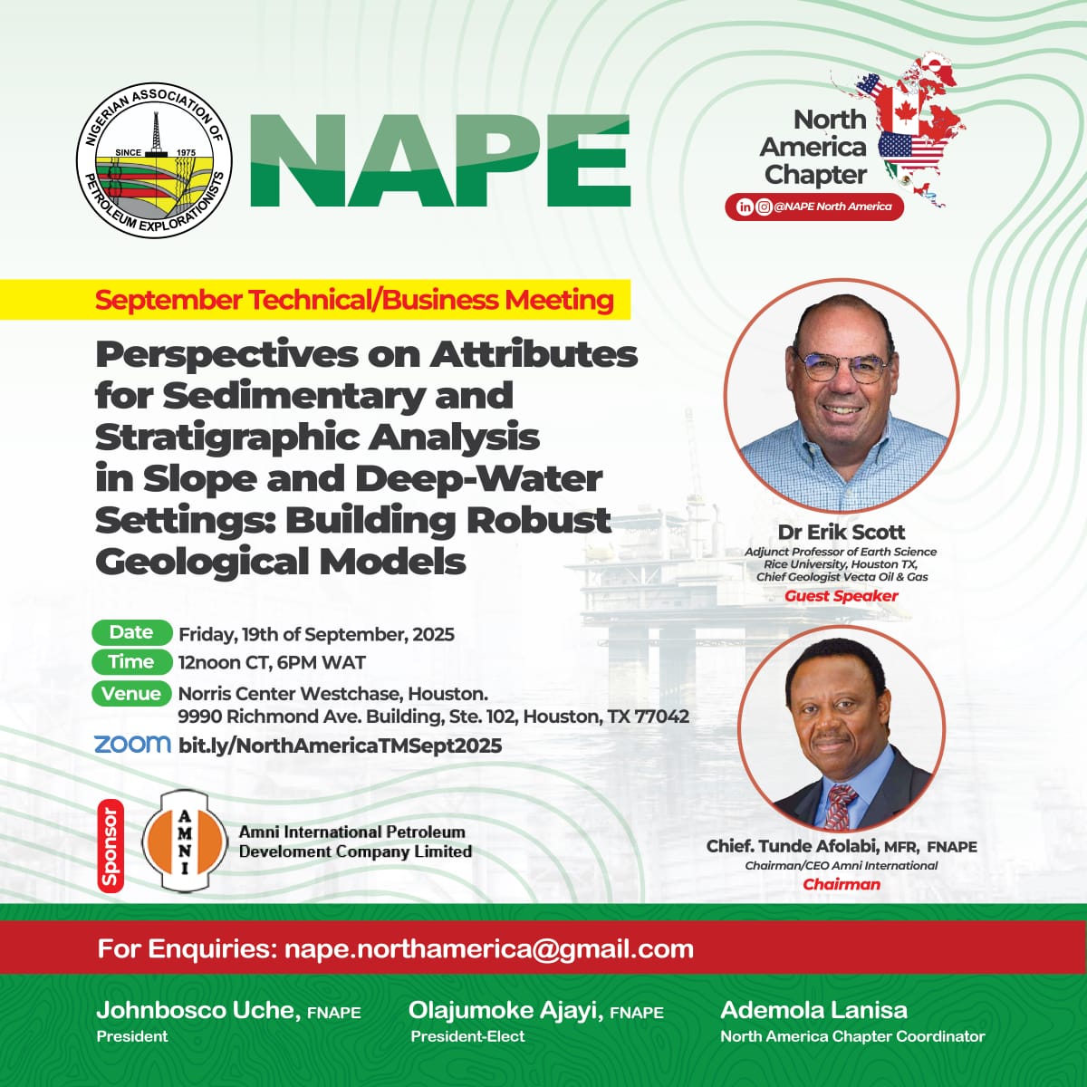 North America Chapter September Technical/Business Meeting